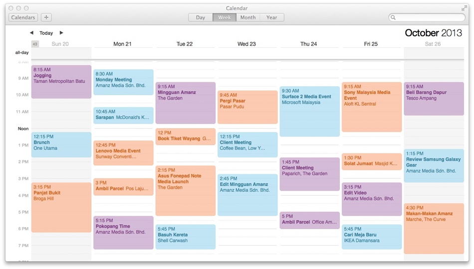 Mavericks - Calendar