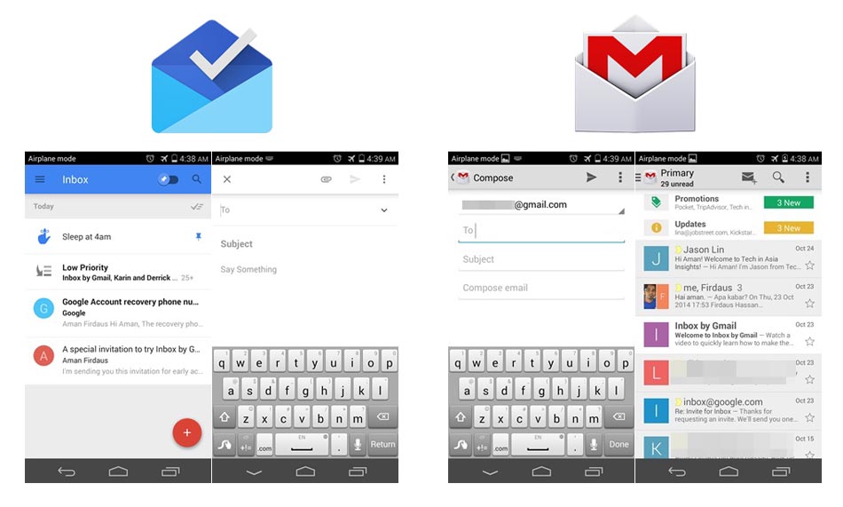 Inbox vs GMail
