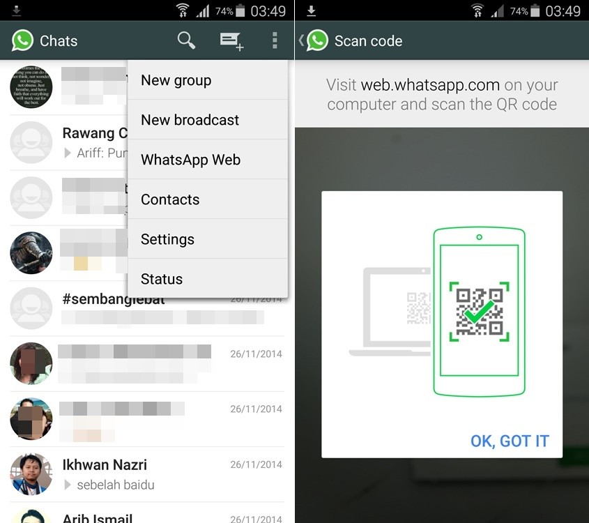 WhatsApp Web Android