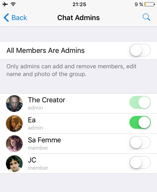 Telegram Messenger Admins