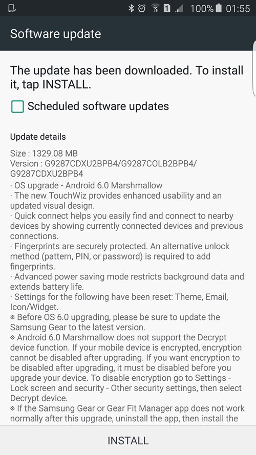 Galaxy S6 Edge Plus Marshmallow