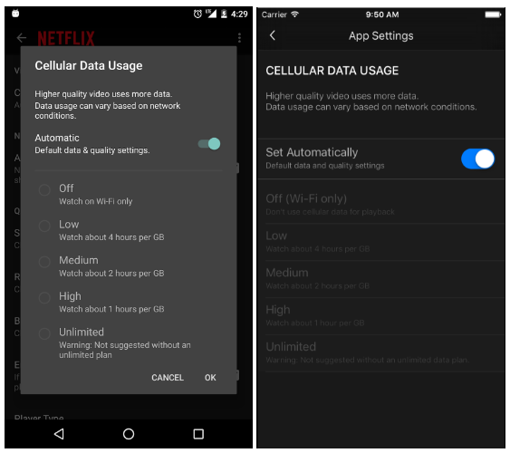 Netflix Data Usage
