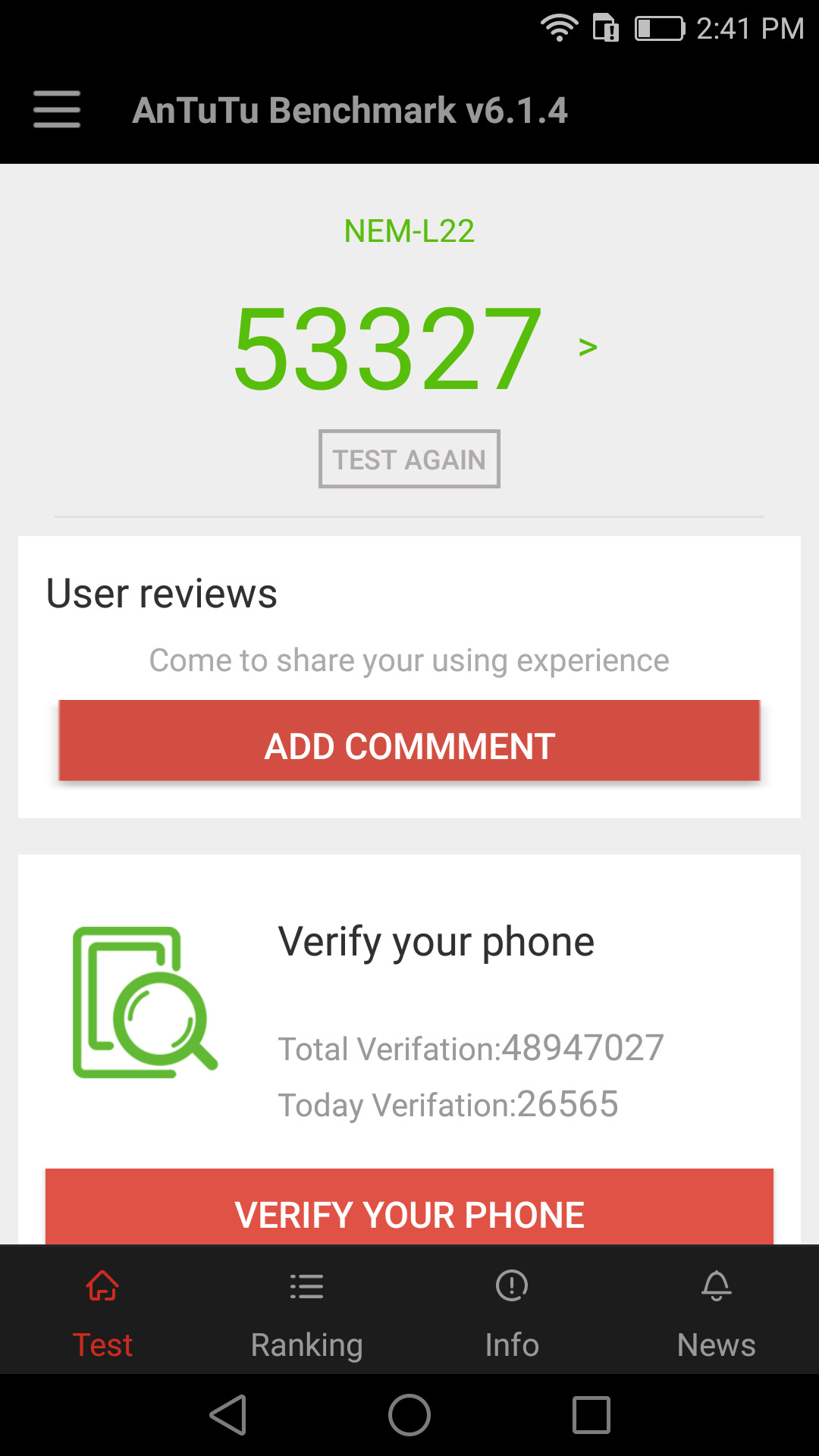 Benchmark Honor 5C