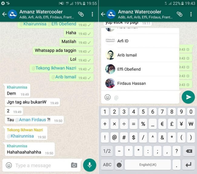 WhatsApp Tag