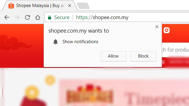 Chrome Popup Notifikasi
