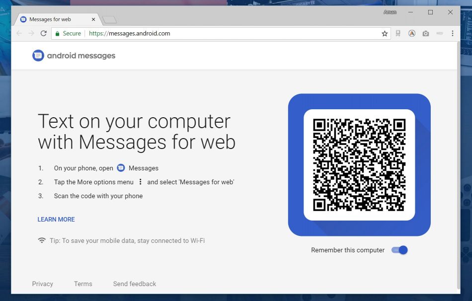 Android Messages Web