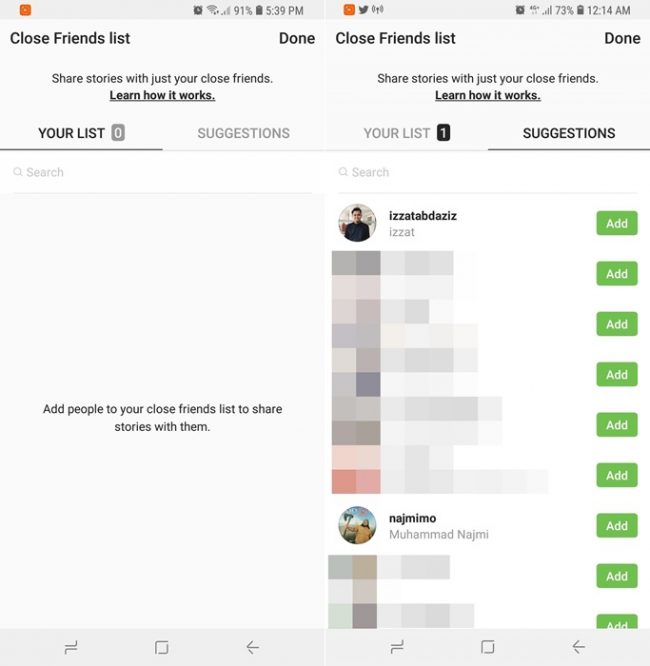 Instagram Close Friends