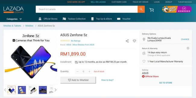 Asus Zenfone 5z Lazada
