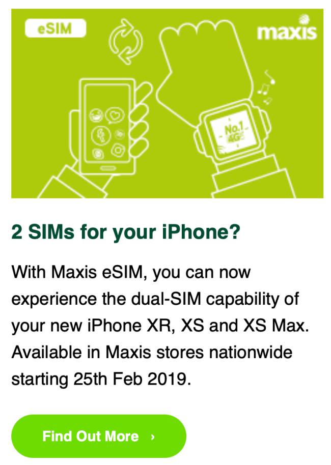 Maxis eSIM iPhone