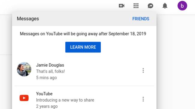 YouTube Mesej