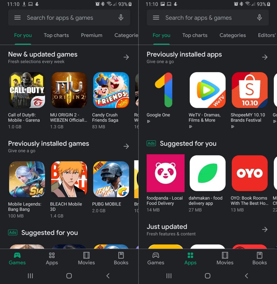 PlayStore Gelap