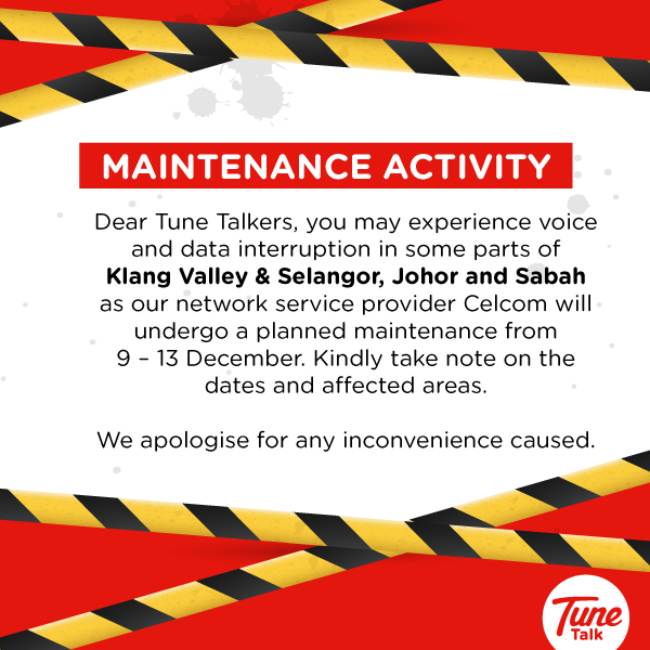 TuneTalk Gangguan