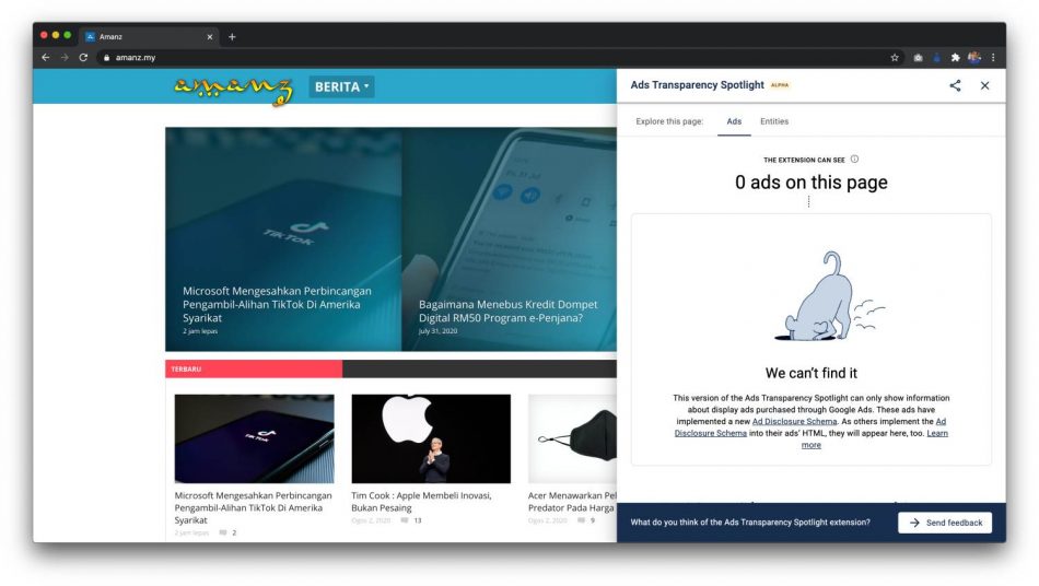 Chrome Ads Transparency
