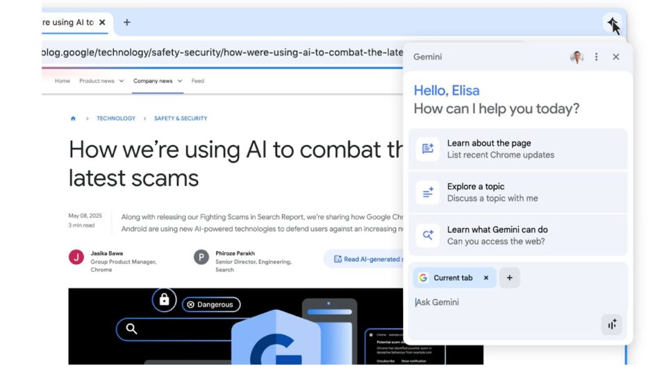 Gemini Kini Diintegrasikan Pada Chrome -Lakukan Rumusan, Saranan dan Penukaran Kata Laluan 1 Gemini in Chrome A