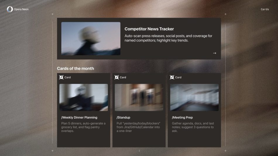 Opera Perkenal Pelayar Web AI Dalam Bentuk Langganan $19.90 Sebulan 2 Opera Neon Cards