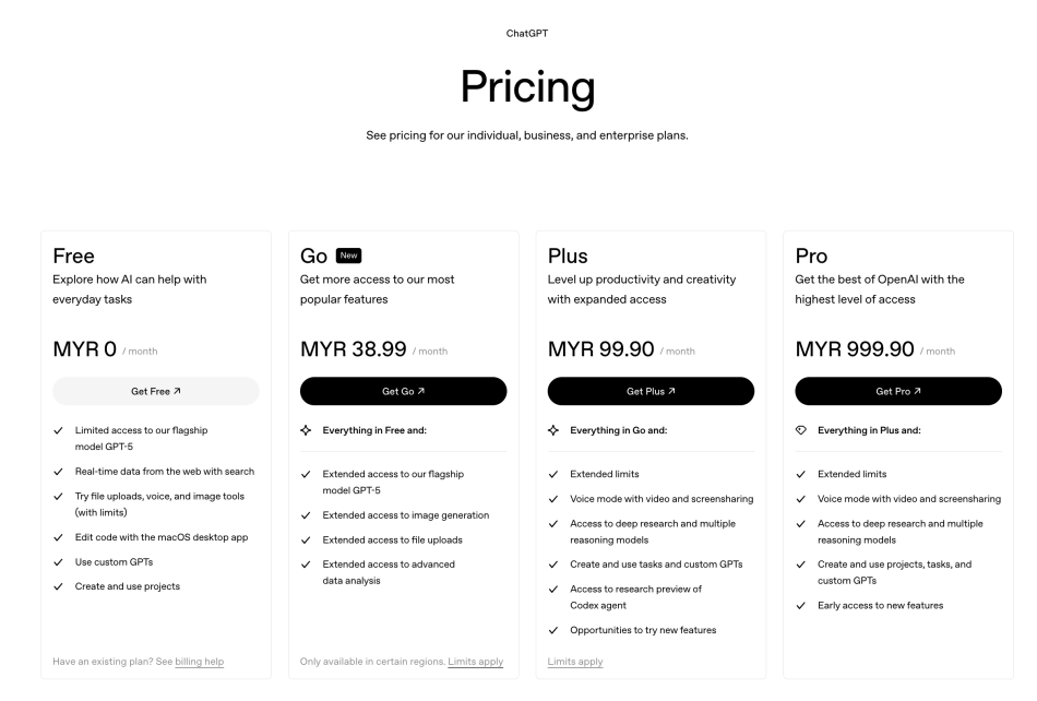 ChatGPT Go Kini Mula Ditawarkan Di Malaysia Pada Harga RM39 Sebulan 1 ChatGPT Go Malaysia