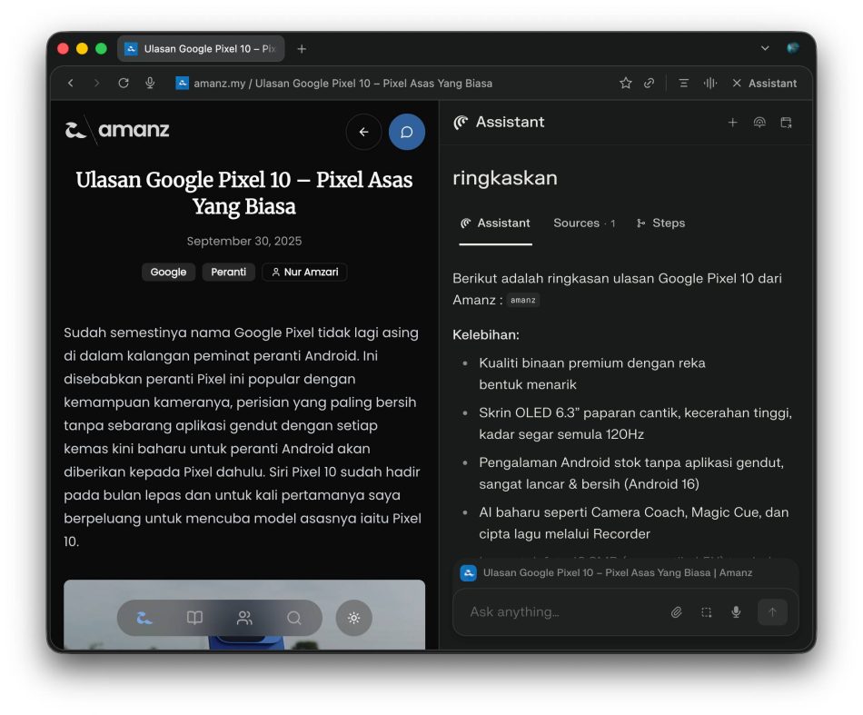 Perplexity Menawarkan Pelayar Web Dikuasakan Kecerdasan Buatan “Comet” Untuk Semua 1 Comet Amanz