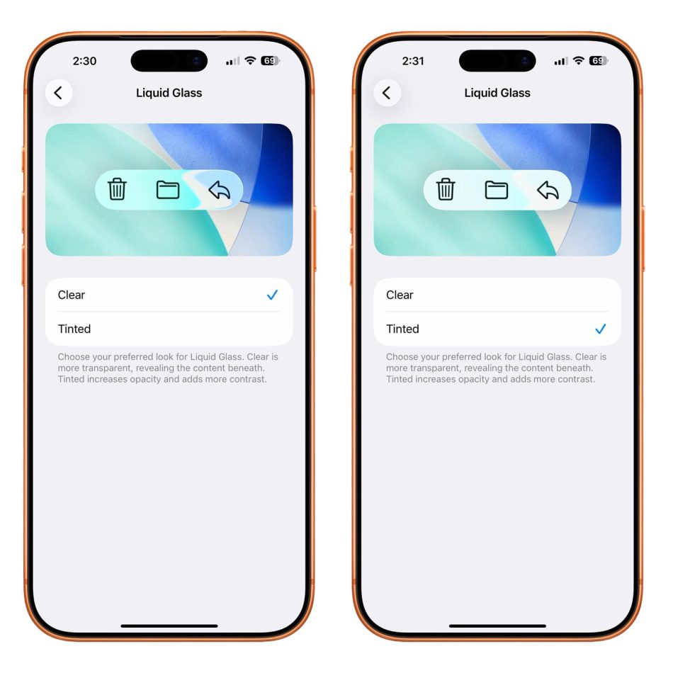 Kemaskini iOS 26.1, iPadOS 26.1 dan macOS Tahoe 26.1 Dilancarkan Dengan Kawalan Ketelusan Liquid Glass 1 iOS 26.1 Clear Tinted Liquid Glass