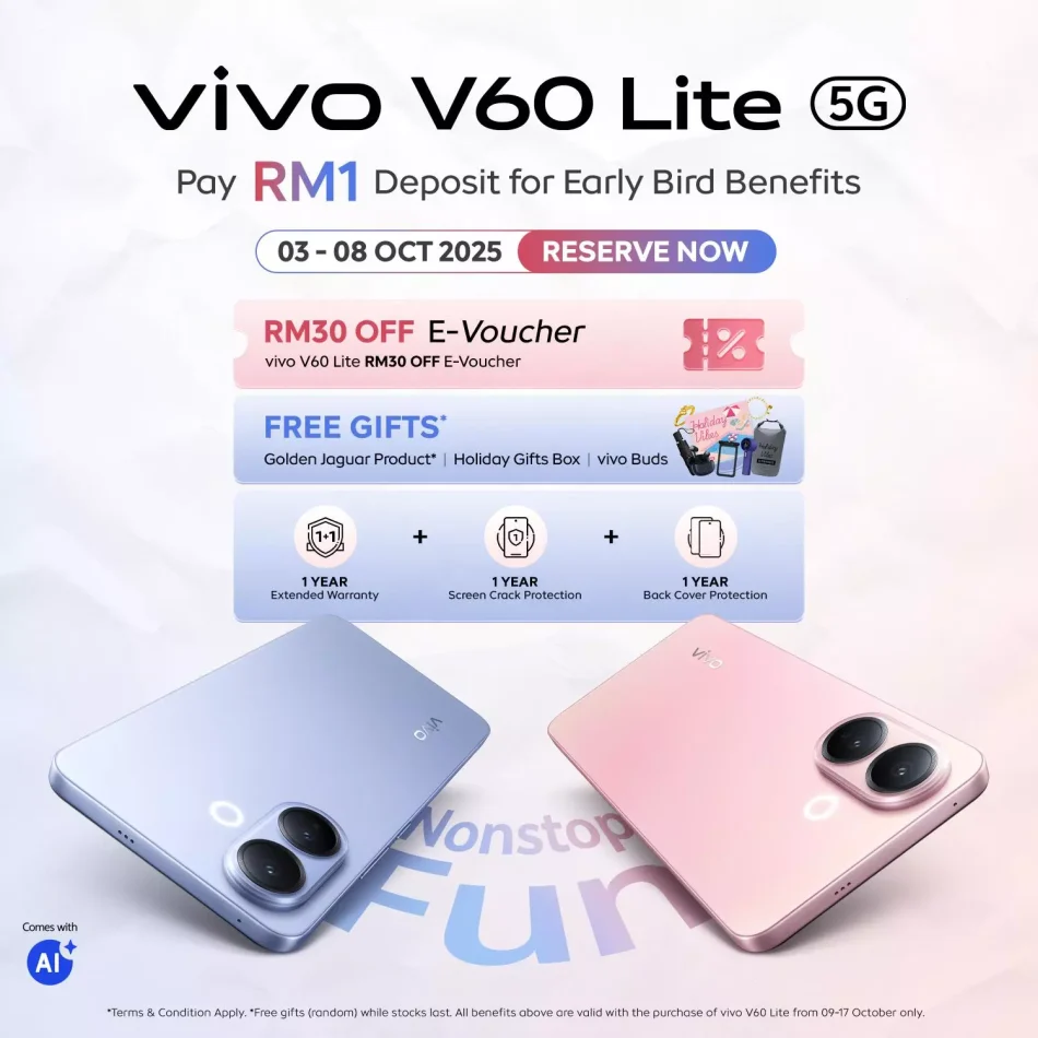 Vivo V60 Lite 5G Bakal Dilancarkan Di Malaysia Pada 9 Oktober 2025 3 vivo V60 Lite MY 003