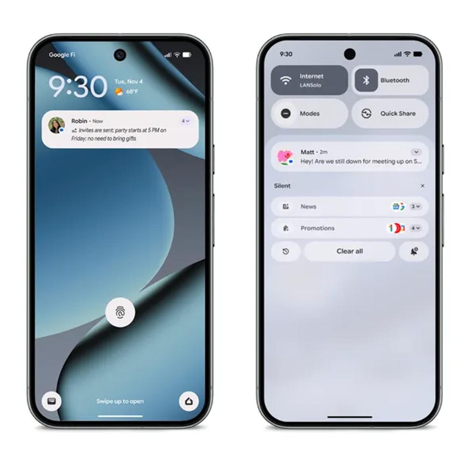 Google Pixel Menerima Ringkasan Mesej Menggunakan AI, Tema dan Nano Banana Di Photos 1 Pixel Drop Ringkasan Notifikasi