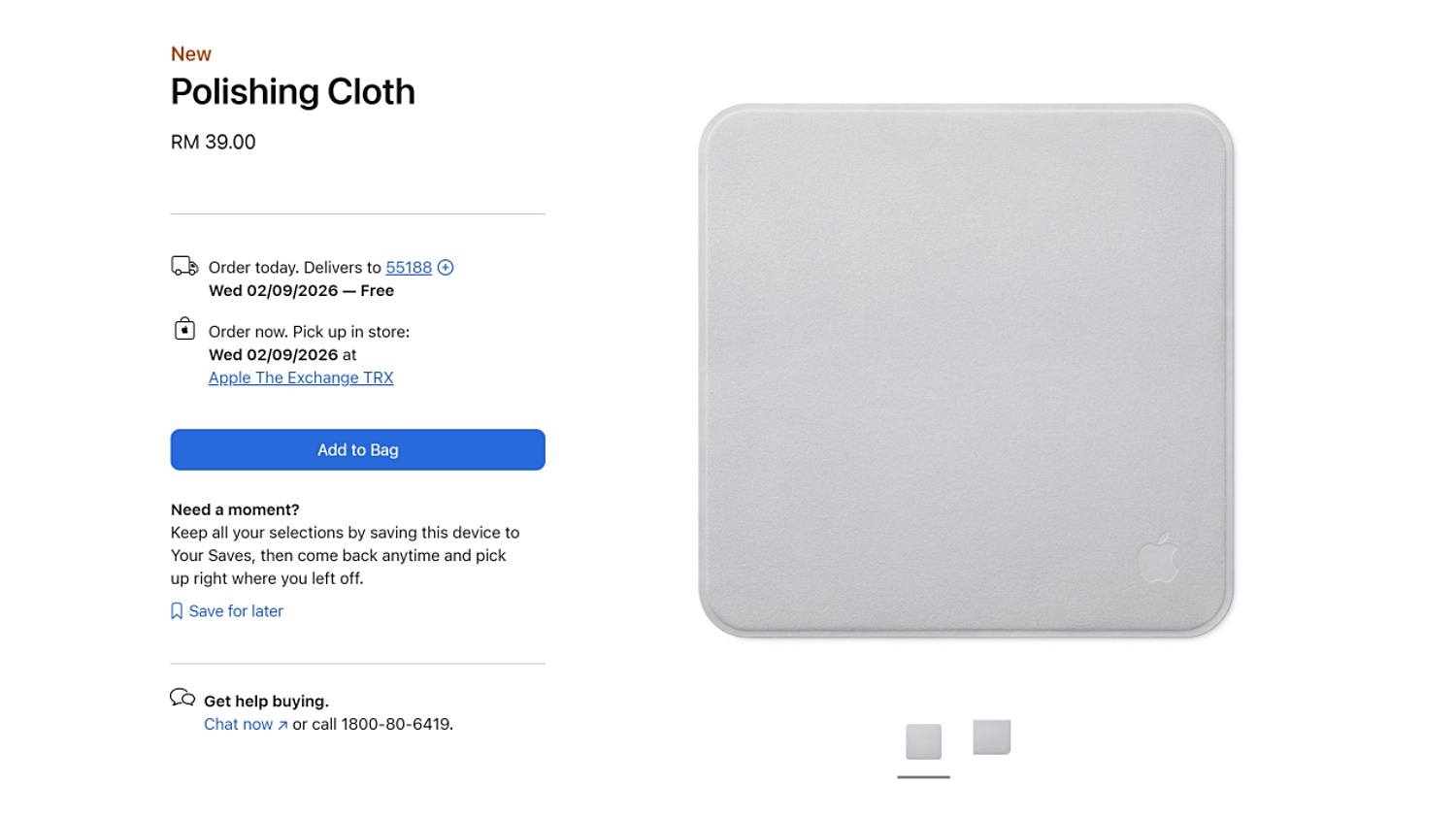 Apple Perkenalkan Kain Lap Baharu Dengan Harga RM39