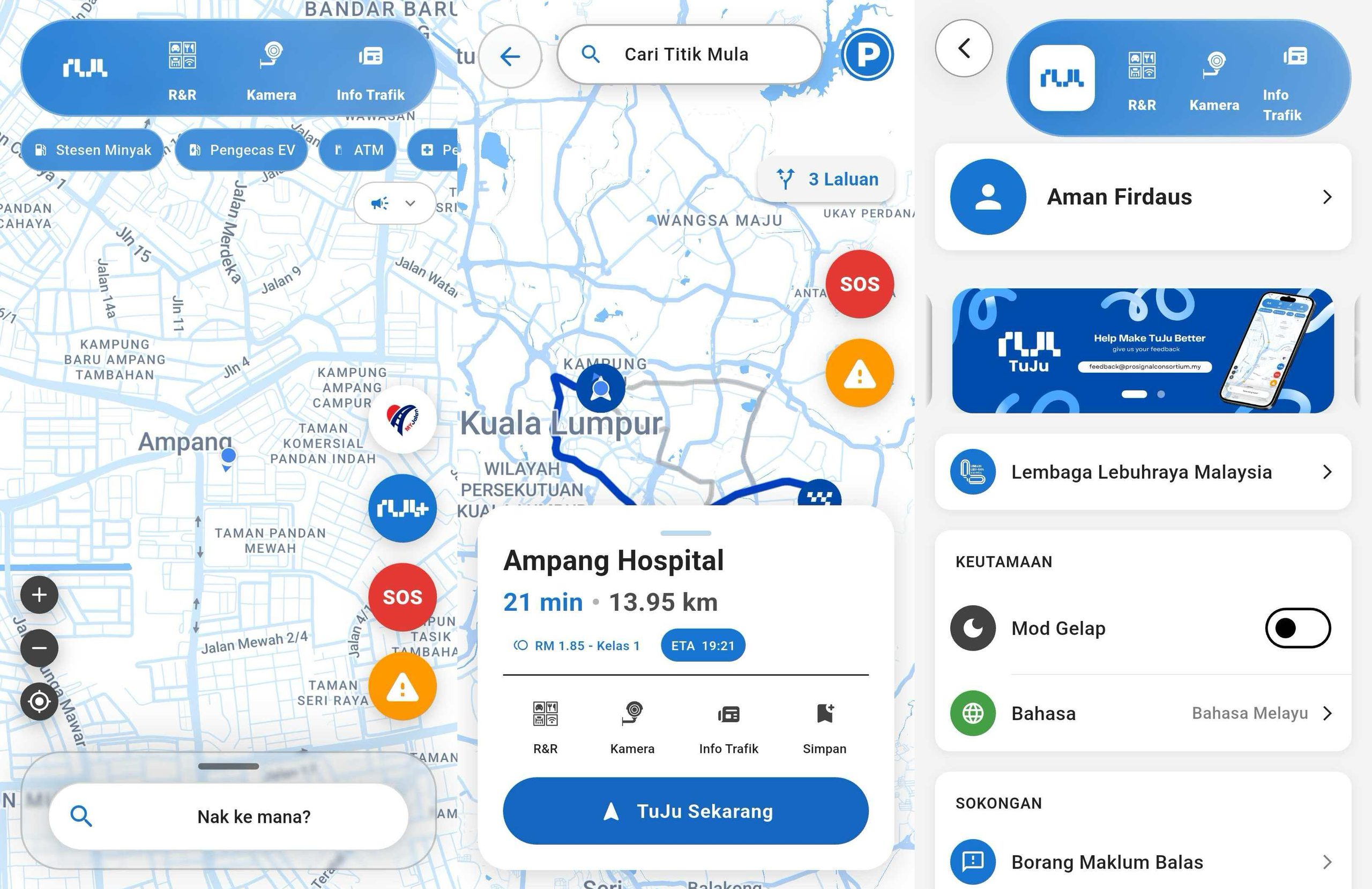 Tuju Dikemaskini Dengan Antaramuka Baharu – Aplikasi Alternatif Waze