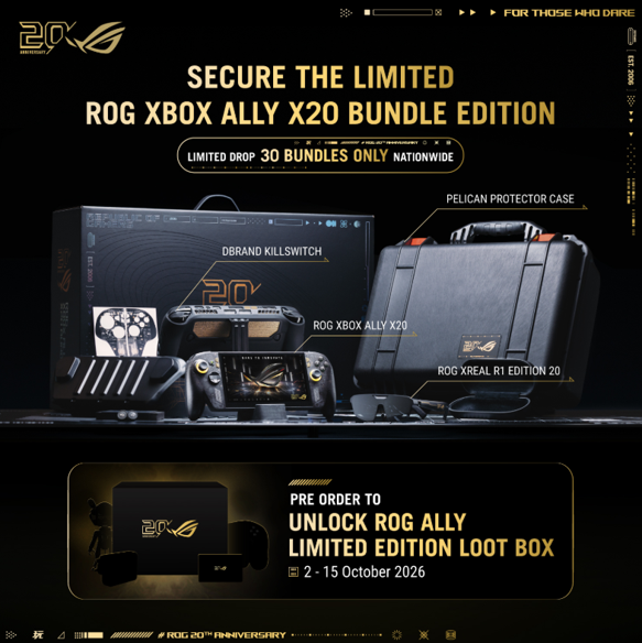 Pra-tempahan Berkas ASUS ROG Xbox Ally X20 Tempatan Dibuka Hari Ini  Berharga RM10,999, Terhad Kepa
